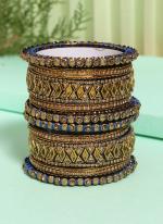   Wedding Wear  Blue Color Thread Bangle Set:-2.4,2.6,2.8